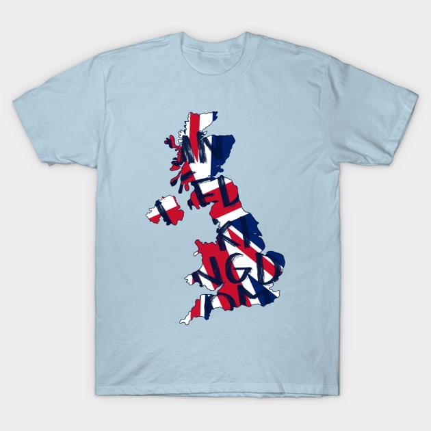 United Kingdom country typography T-Shirt by adrienne-makes